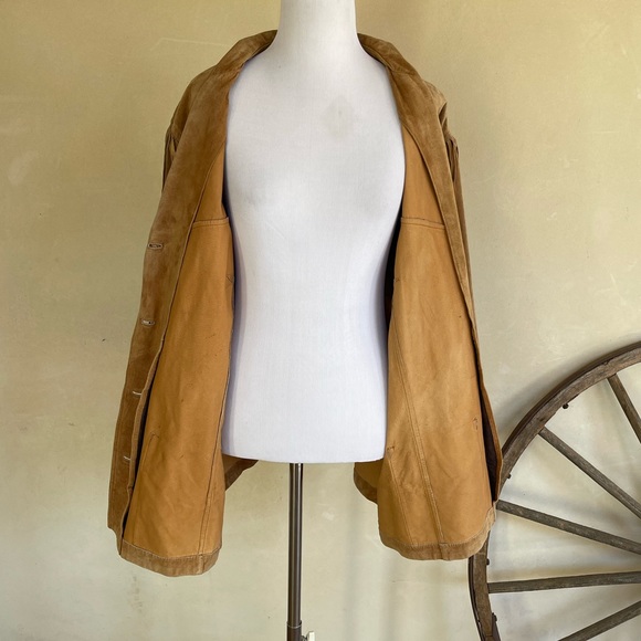 RALPH LAUREN Soft Camel Leather Western Fringed Jacket Bone Buttons Rare Sz 3x!! - Picture 14 of 14